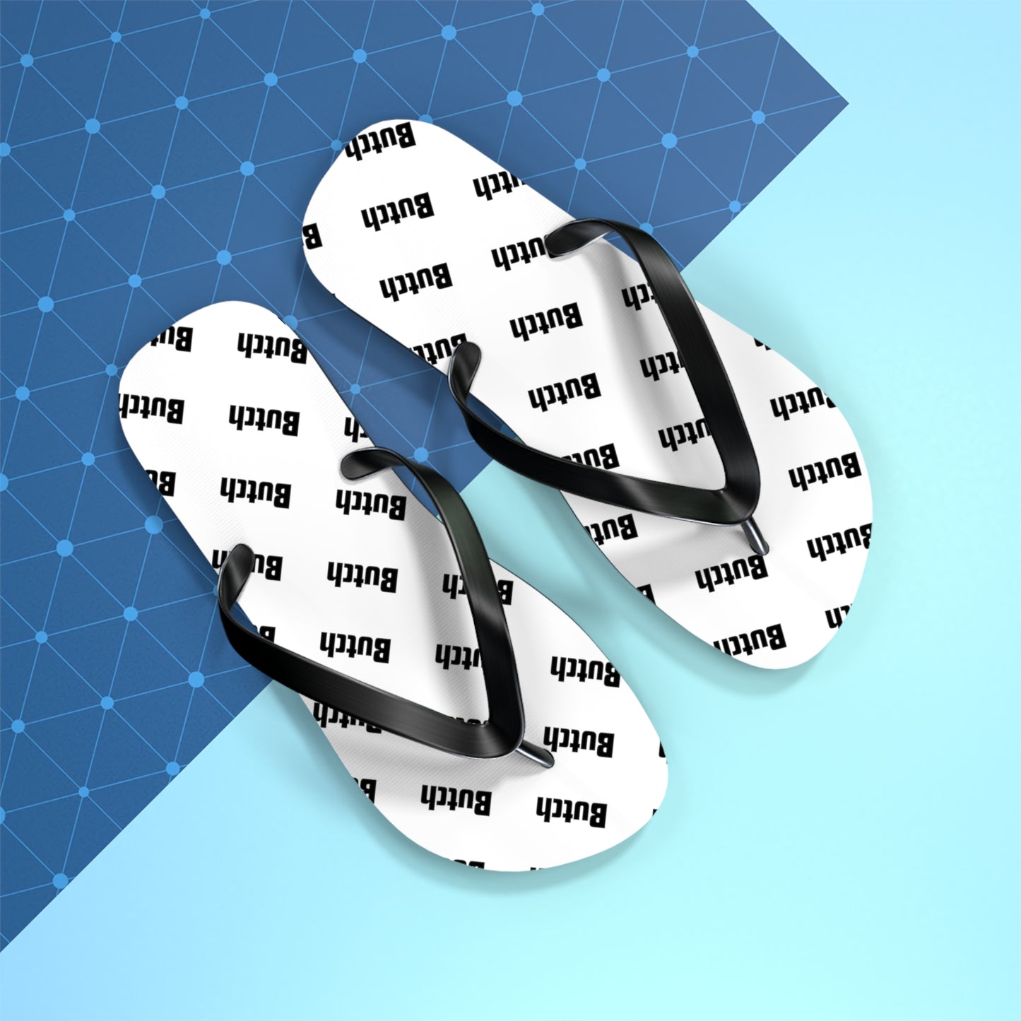 The White Pattern Flip Flops