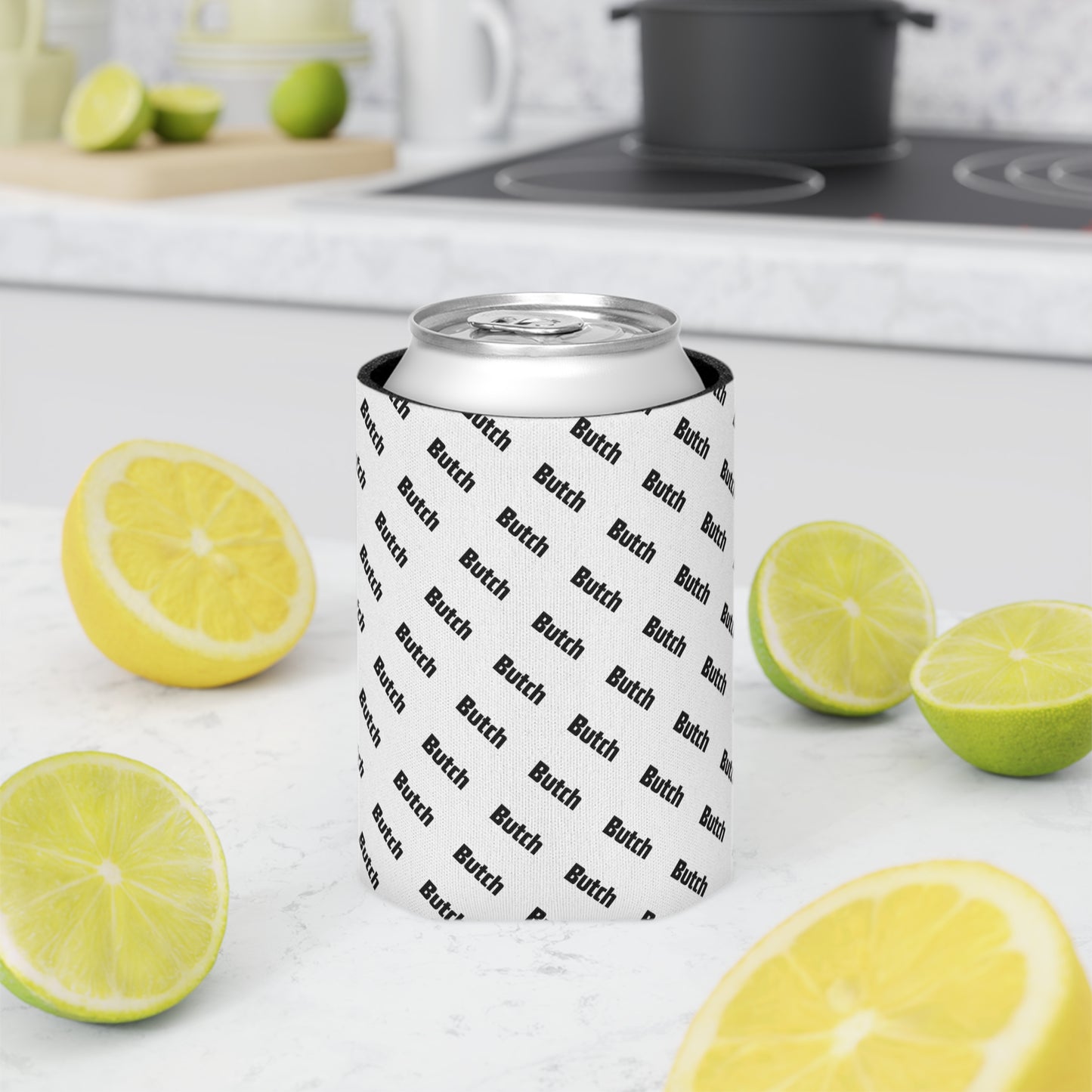 The White Pattern Can Cooler