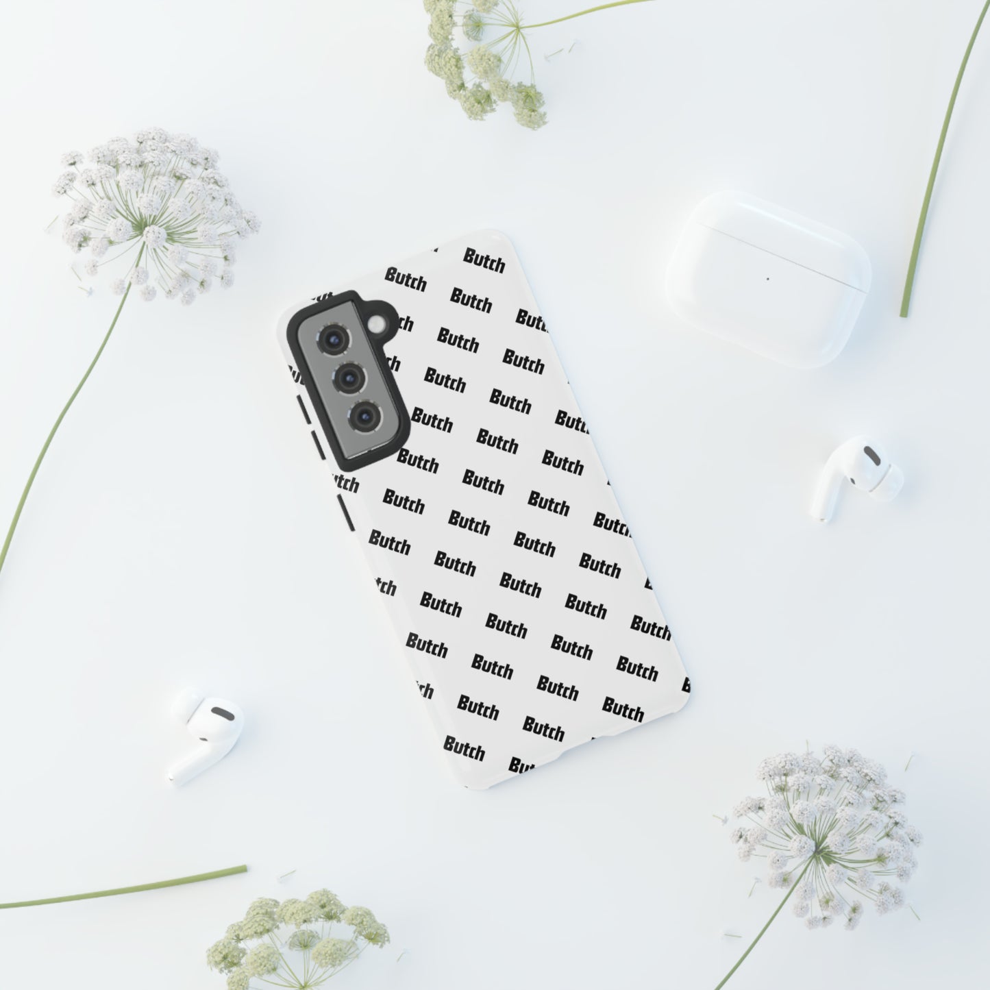 The White Pattern Tough Case for iPhone, Samsung, Google