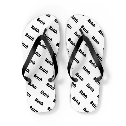 The White Pattern Flip Flops