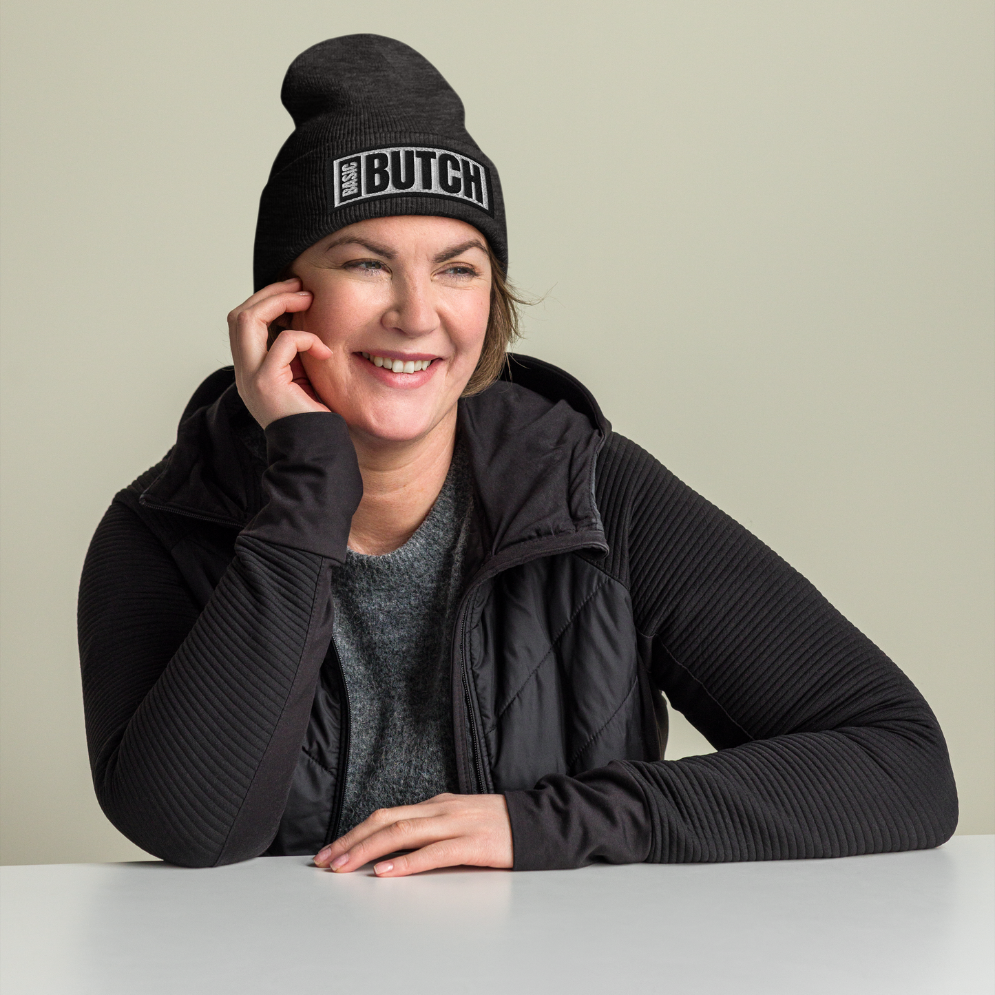 The Basic Butch Embroidered Cuffed Beanie